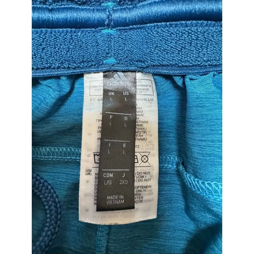 Adidas  Climalite Mens Training Shorts With Pockets Blue Size Large